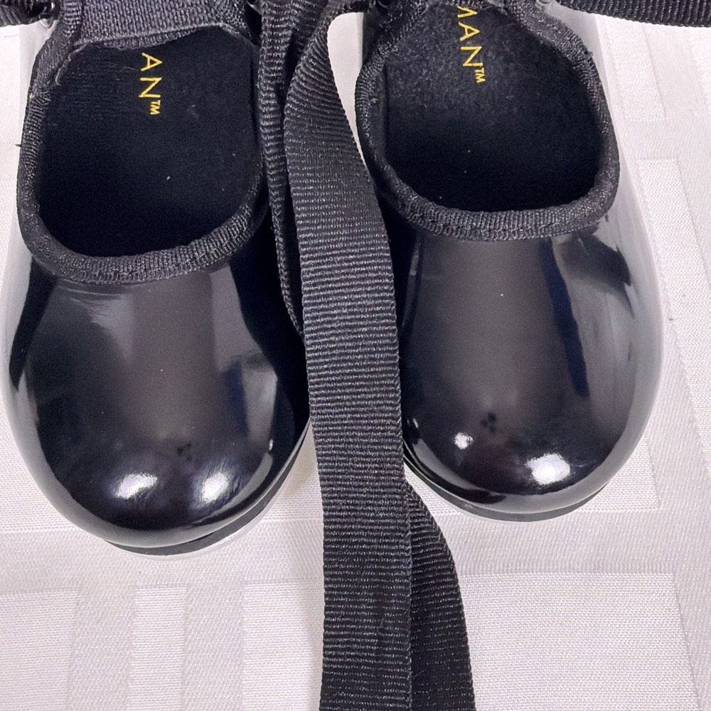 Weissman Ribbonette Tap Shoes - Girls size 8.5 Black - Picture 7 of 8